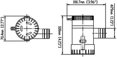 Selbstlöschende Pumpe für Süsswasser, 12,5 12 V