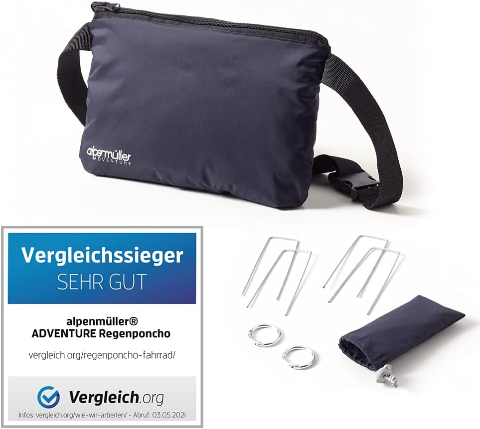 alpenmüller® Regenponcho Fahrrad Damen Herren Regencape | Der Testsieger für Outdoor Ausrüstung + Ca
