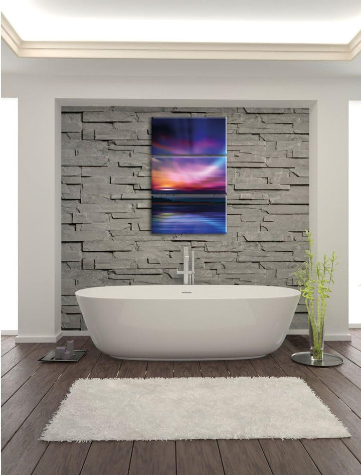 Pixxprint Nordische Polarlichter als Leinwandbild | Grösse: 3 Teilig (120x80) | Wandbild| Kunstdruck