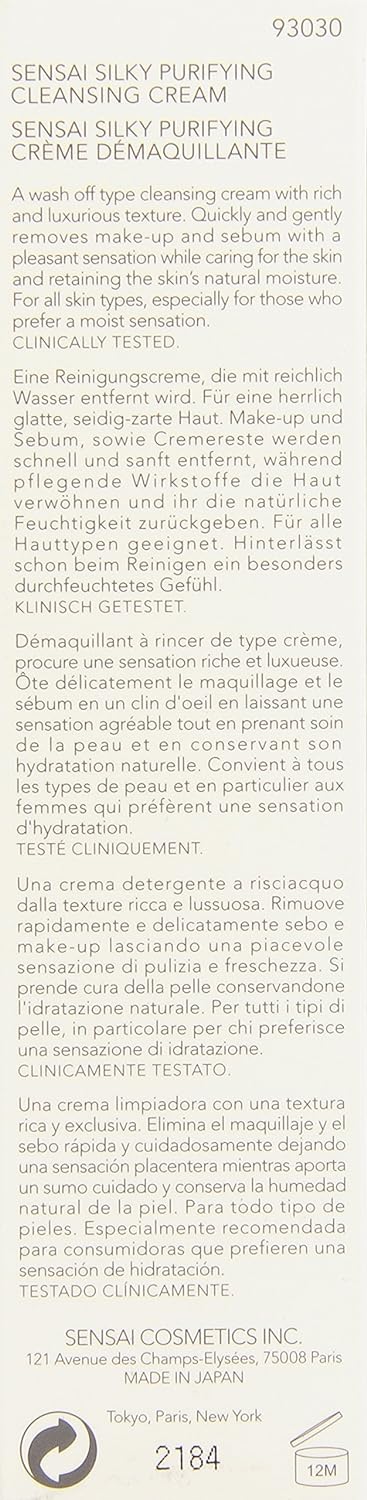 Kanebo Sensai Silky Purifying Cleansing Cream Reinigungscreme Step 1, 125 ml Aromático 125 ml (1er P