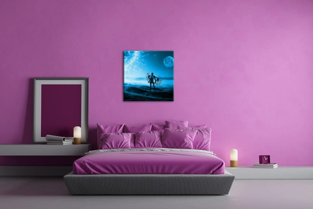 deyoli fantasievolle Science-Fiction Welt Format: 60x60 Effekt: Monocrome Blau als Leinwand, Motiv f