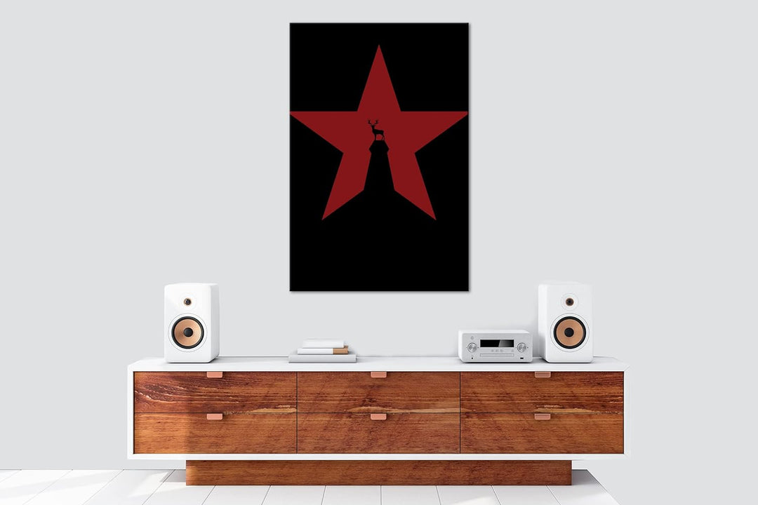 deyoli Sternen Hirsch Format: 60x40 als Leinwandbild, Motiv fertig gerahmt auf Echtholzrahmen, Hochw