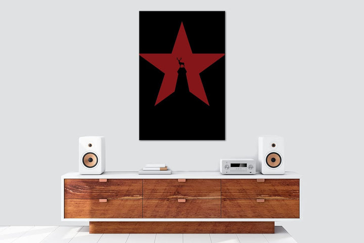 deyoli Sternen Hirsch Format: 60x40 als Leinwandbild, Motiv fertig gerahmt auf Echtholzrahmen, Hochw