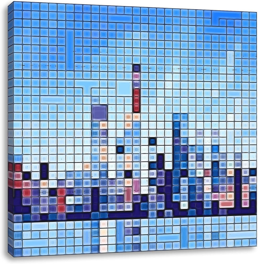 Matrix Los Angeles, Format: 70x70 auf Leinwand, XXL riesige Bilder fertig gerahmt mit Keilrahmen, Ku