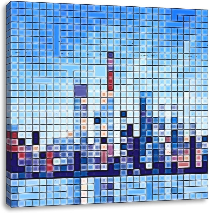 Matrix Los Angeles, Format: 70x70 auf Leinwand, XXL riesige Bilder fertig gerahmt mit Keilrahmen, Ku