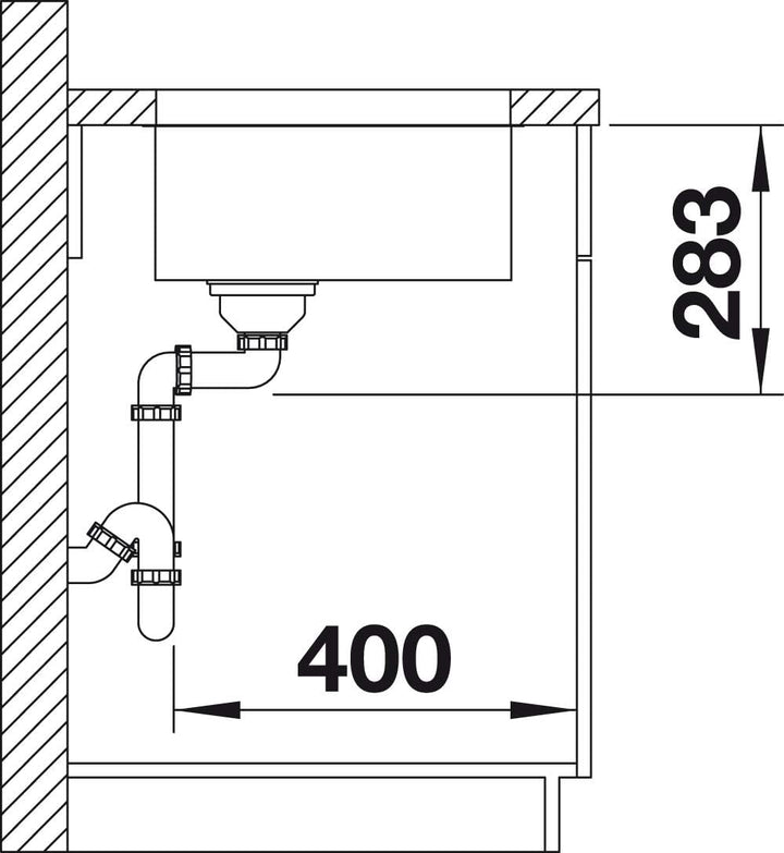BLANCO SUPRA 400-U | Edelstahl | Einbauart: Unterbau | ohne Ablauffernbedienung | 45er Unterschrank