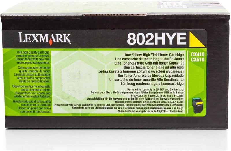 Lexmark 802hy Toner Gelb Standardkapazitã¤T 3.000 Seiten 1er-Pack Corporate, 1914940