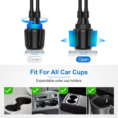 Oilcan Dual Autohalterung Tablet Getränkehalter, KFZ Auto Car Cup Tablet Holder Ständer mit Schwanen