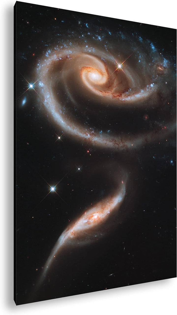 deyoli gigantisches Universum im Format: 100x70 als Leinwandbild, Motiv fertig gerahmt auf Echtholzr