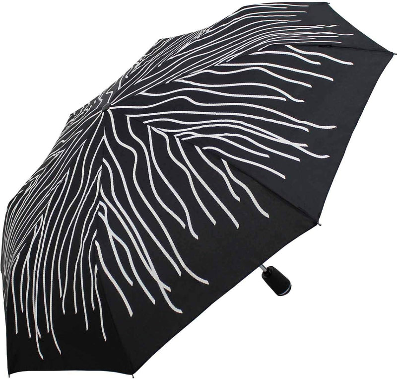 Knirps Damen Regenschirm Large Duomatic Schwarz Wet Print, Schwarz Wet Print