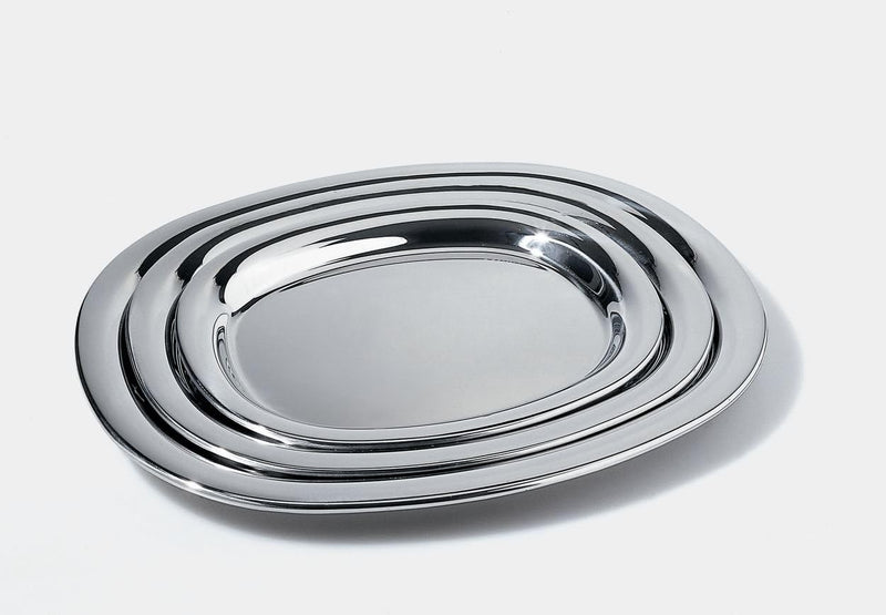 Alessi Servierplatte, Edelstahl, Silber, 10 x 25 x 29.5 cm 10 x 25 x 29.5 cm Silber, 10 x 25 x 29.5