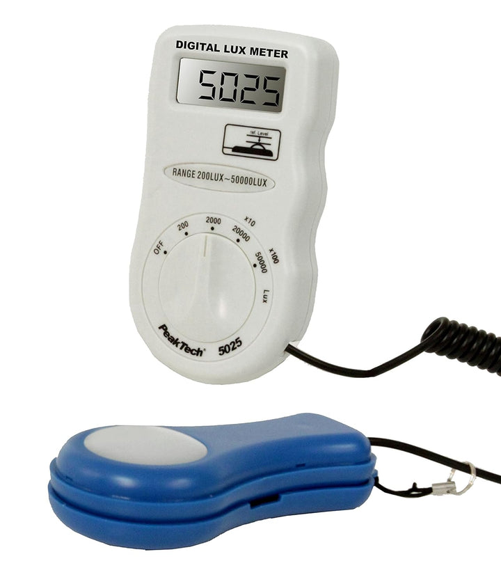 PeakTech Digital-Lux-Messgerät mit externem Sensor und LCD Anzeige, 200 Lux ... 50.000 Lux , 1 Stück