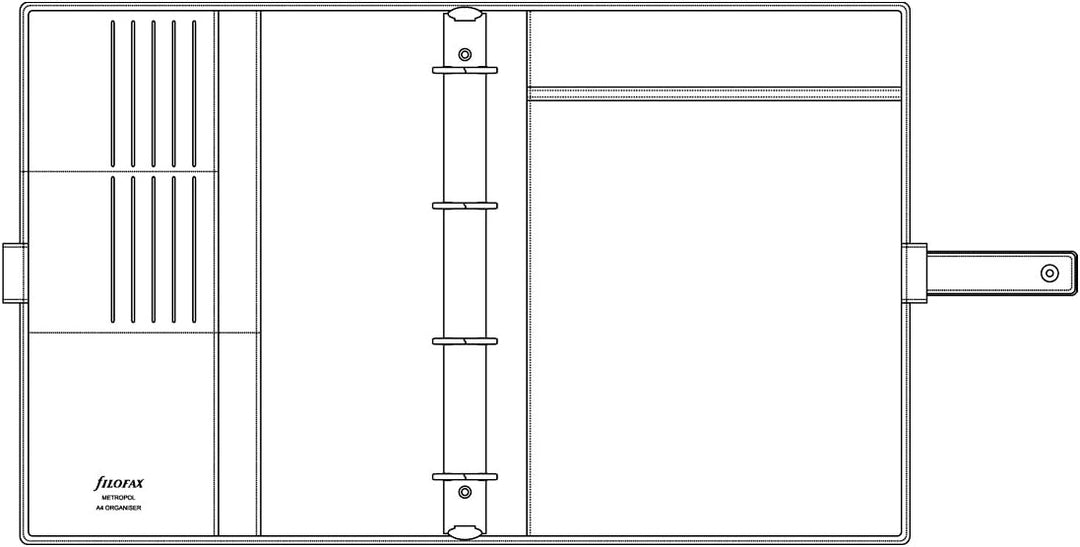 Filofax Metropol Persönlicher Organiser A4 schwarz Single, Single