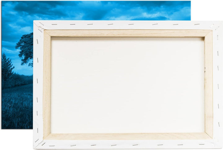 deyoli malerischer bewölkter Feldweg Format 80x60 Effekt: Monocrome Blau als Leinwandbild, Motiv fer