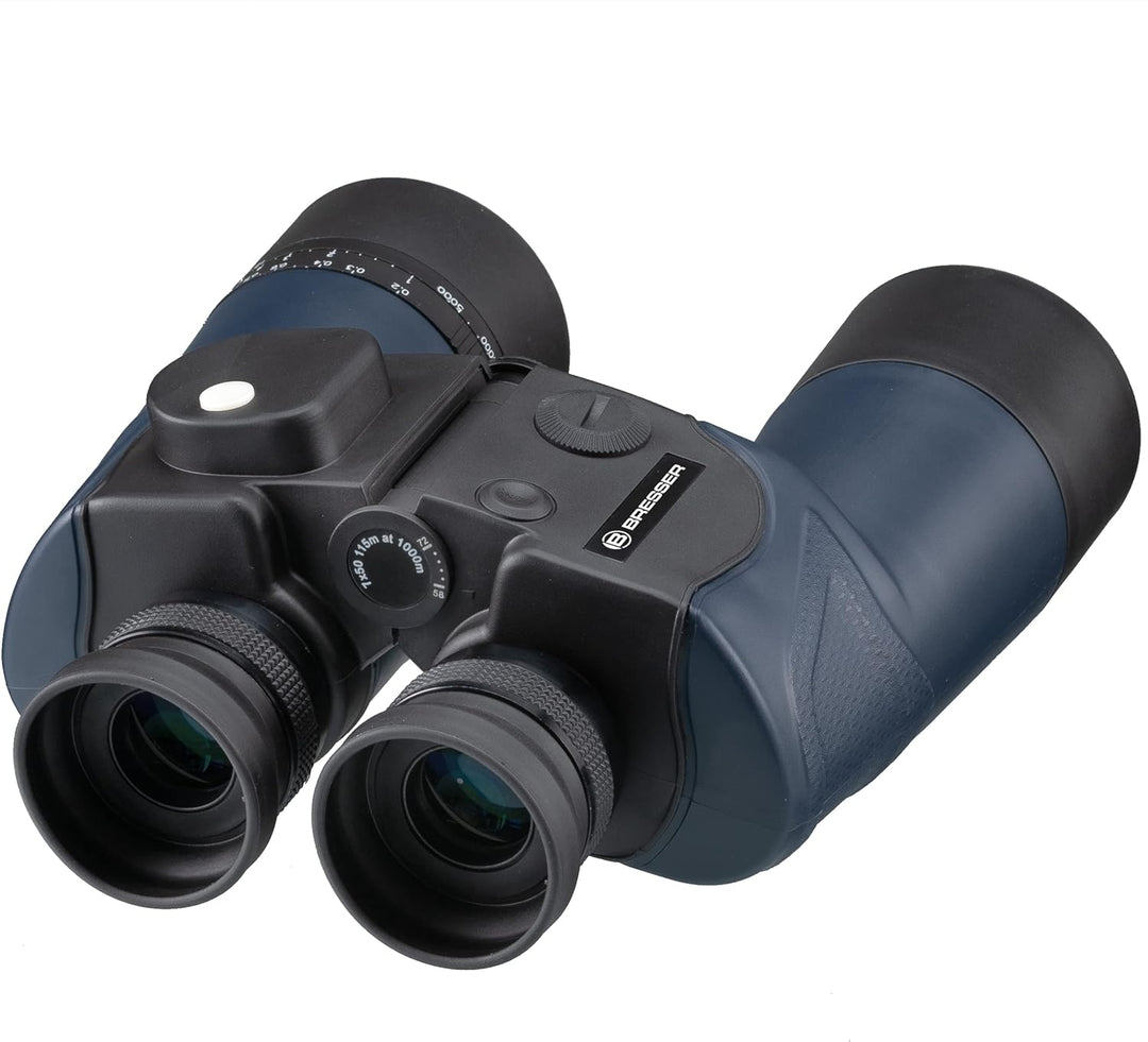 Bresser Fernglas 7x50 BinoSail für Segler, wasserdicht, mit Kompass und Strichplatte zur Entfernungs