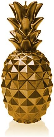 Candellana Ananas Paraffinkerze 100 x 100 x 210 mm - Gold Kerze Dekorativ - Kerzen Aesthetic 3D - Ca