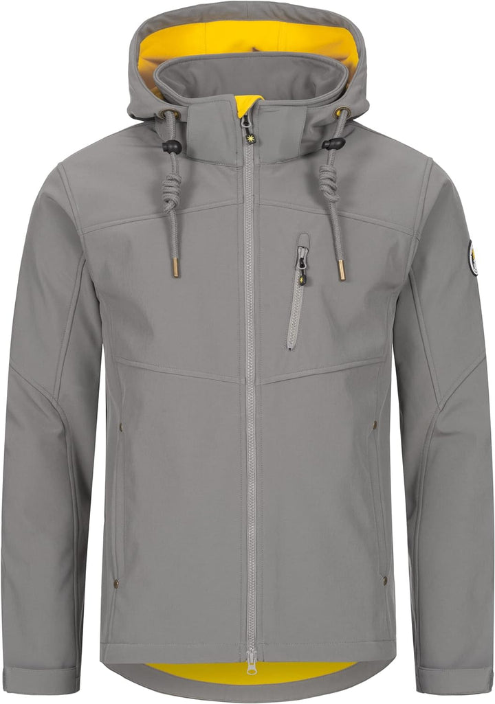 Ankerglut Herren Herren Softshelljacke mit Abnehmbarer Kapuze Übergangsjacke Windbreaker #Ankerglutf