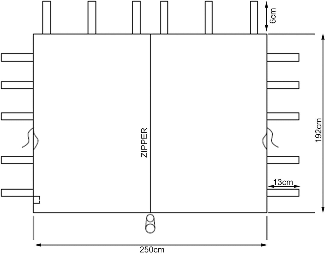 QUICK STAR 2 Seitenteile mit RV 250x192cm 350x192cm für Pavillon Nizza 3x4m Seitenwand Sand RAL 1001