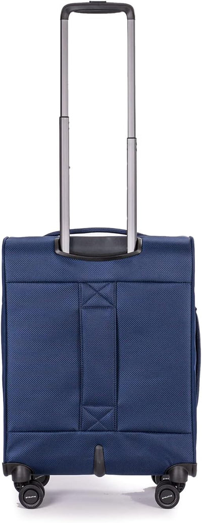 Stratic Mix Koffer Weichschale Reisekoffer Trolley Rollkoffer Handgepäck, TSA Kofferschloss, 4 Rolle