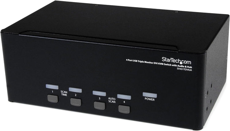 StarTech.com 4 Port Dreifach Monitor DVI USB KVM Switch mit Audio und USB 2.0 Hub - Tripel Monitor K