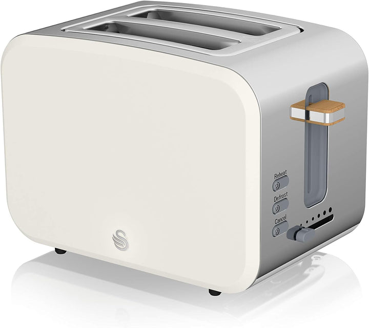 Swan Nordic Digitale Mikrowelle 20 l, 6 Betriebsstufen, 800 W Leistung, 30 Minuten Timer, Weiss matt