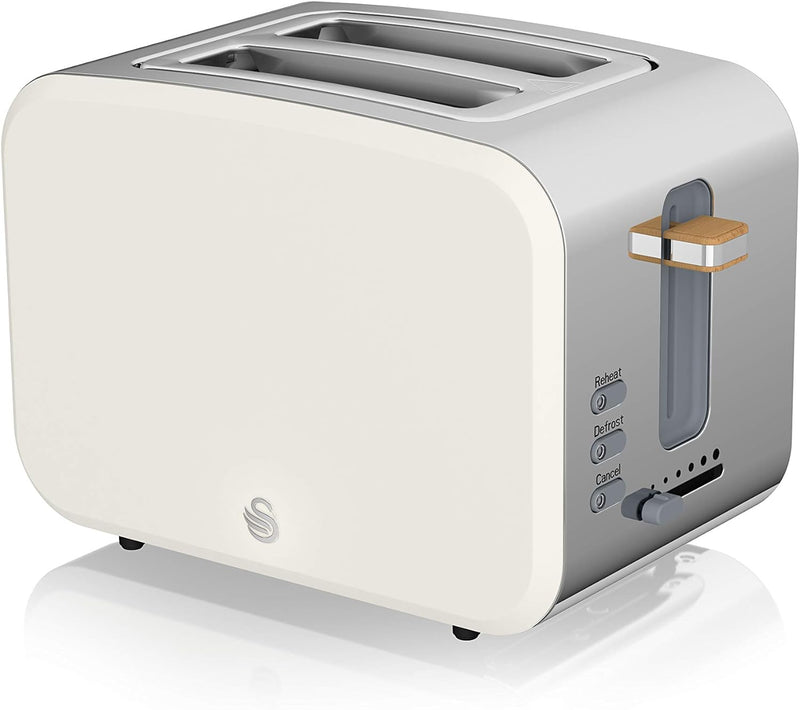 Swan Nordic Digitale Mikrowelle 20 l, 6 Betriebsstufen, 800 W Leistung, 30 Minuten Timer, Weiss matt