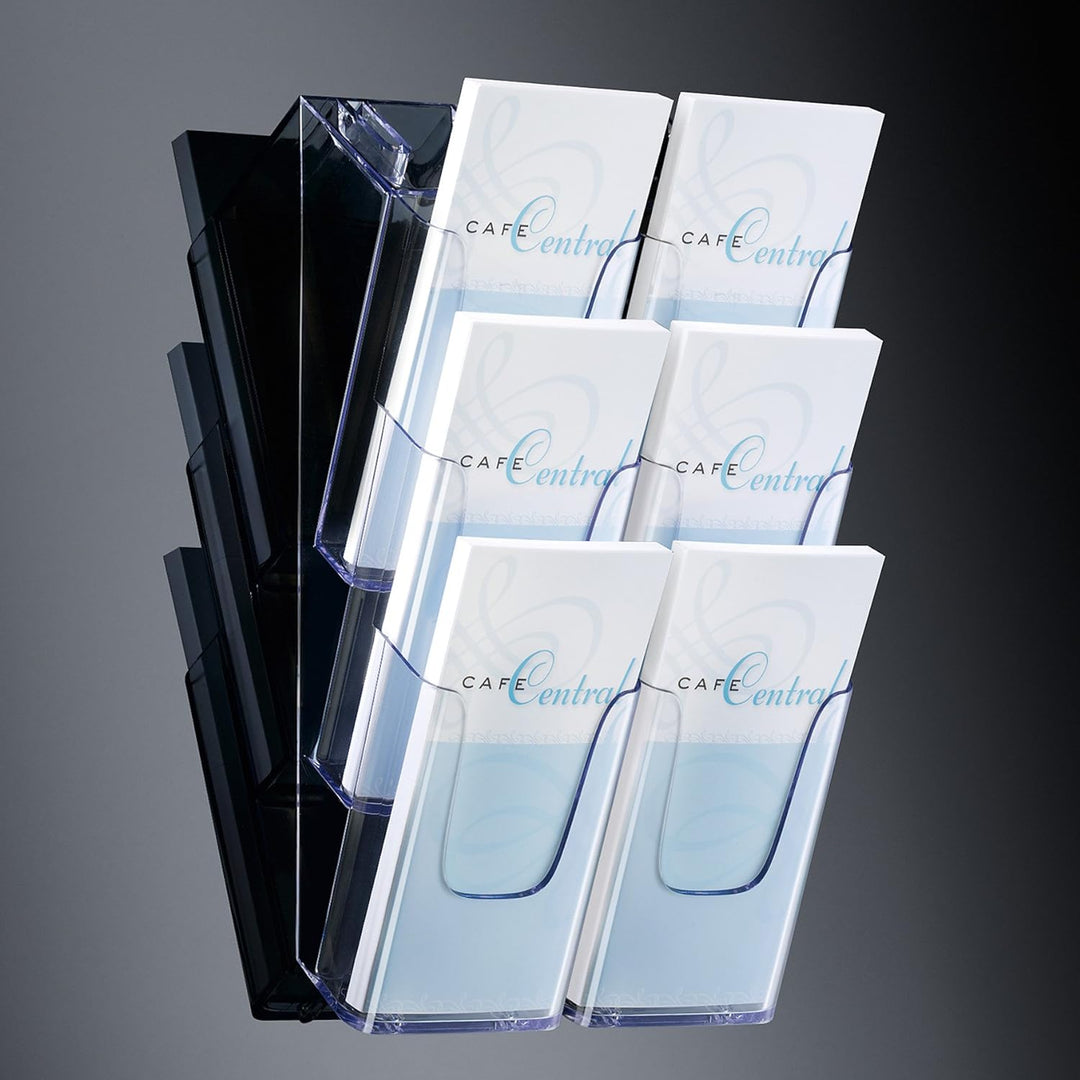 SIGEL LH137 Wand-Prospekthalter aus Acryl mit 3 Fächern, DIN lang/A6, transparent für DIN lang/A6 1
