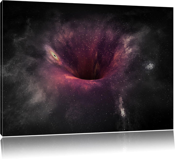 Pixxprint Schwarzes Loch im Weltall als Leinwandbild/Grösse: 100x70 cm/Wandbild/Kunstdruck/fertig be