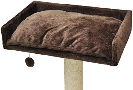 nanook Liegeplatz Top für Katzen-Kratzbaum mit Kissen gross XXL 60x40 cm - braun, braun