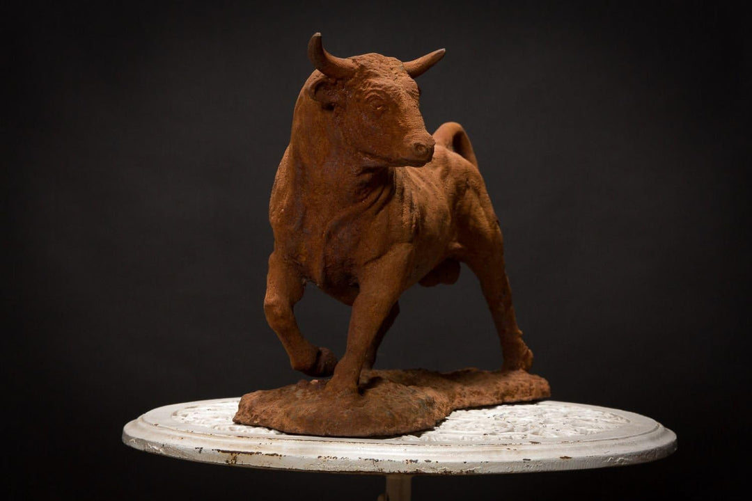 Skulptur Stier Gartenfigur Figur Eisen Garten Garden Sculpture Iron Bull Art