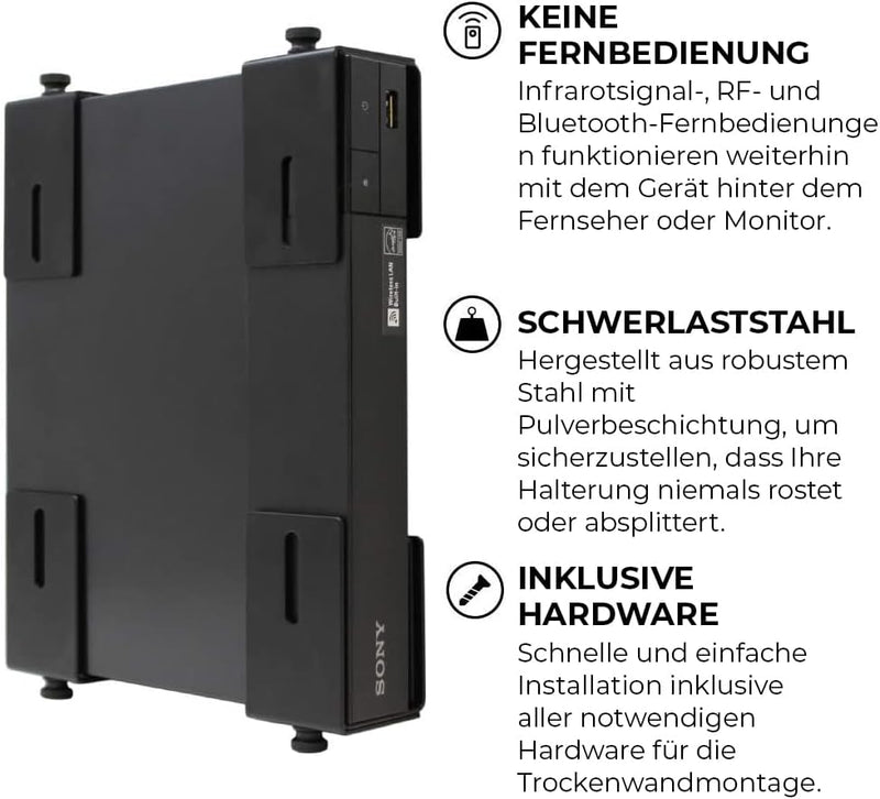 humancentric Verstellbare Gerätewandhalterung | DVD-Player, Kabelboxen, Receiver, Set-Top-Box und an