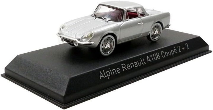 Norev- Alpine Renault A 108 Coupe 1961 Miniatur-Fahrzeug, Silber, Massstab 1:43