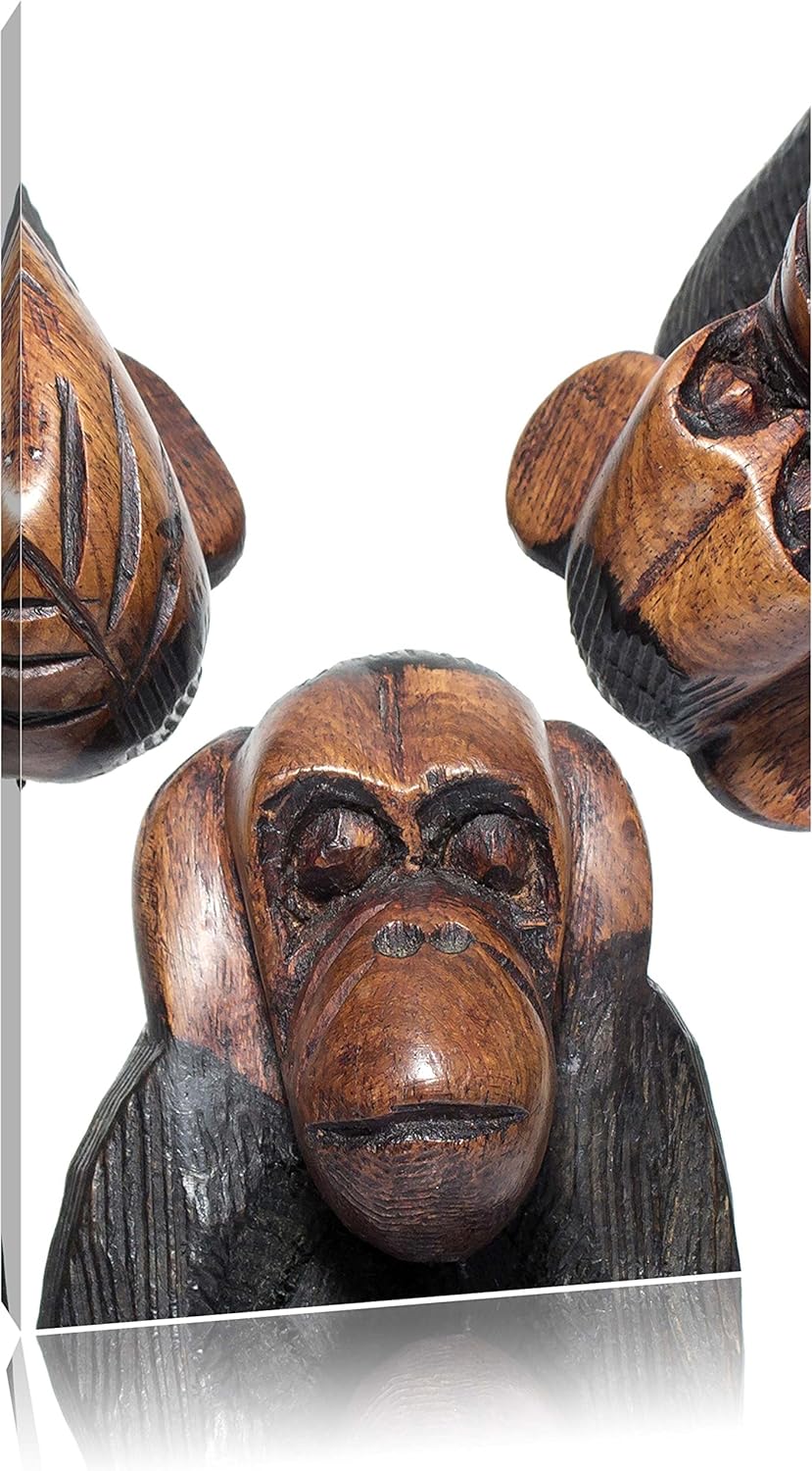 Pixxprint Nichts hören Nichts sehen Nichts Sagen Skelette, Format: 100x70 auf Leinwand, 100x70