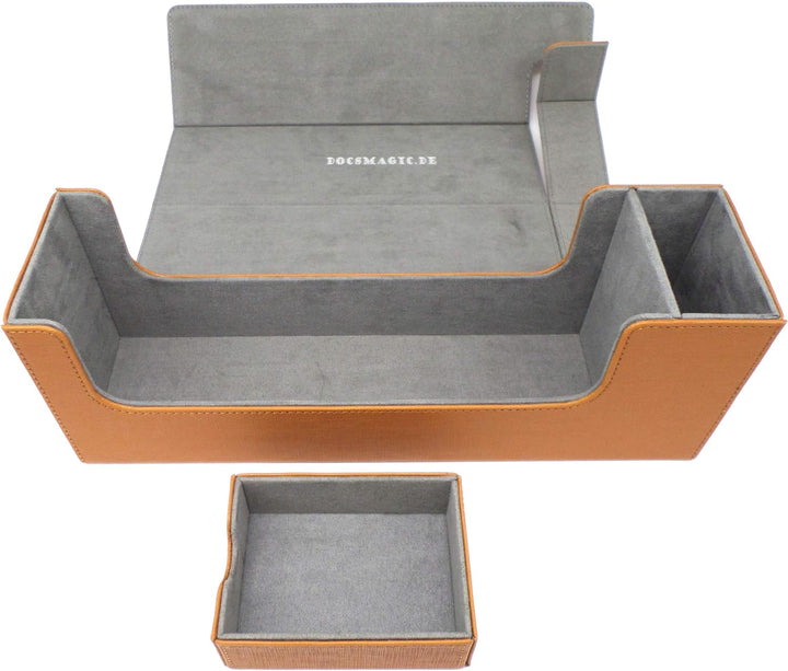 docsmagic.de Premium Magnetic Tray Long Box Gold Medium - Card Deck Storage - Kartenbox Aufbewahrung