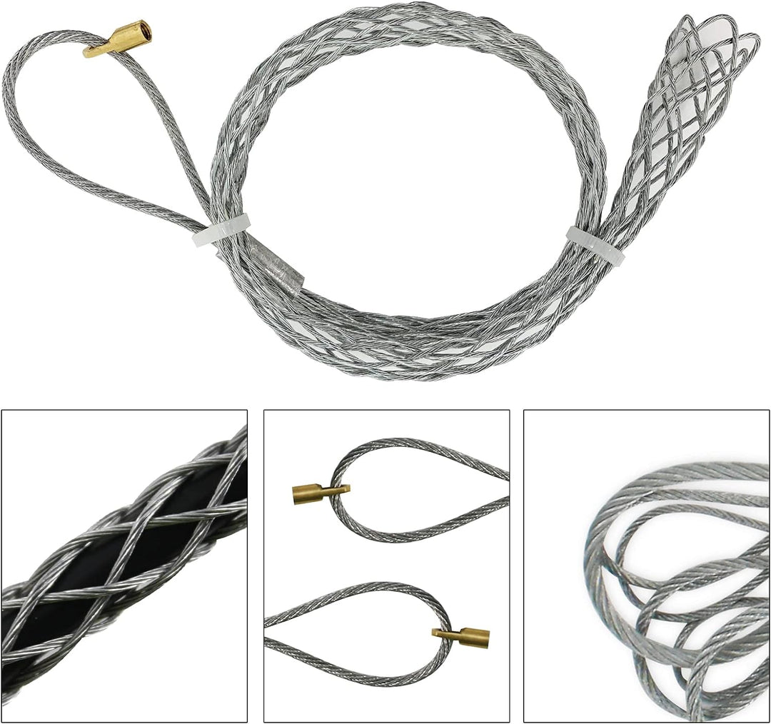 IRSCorp Kabelzug-Griffsocke, flexibles Auge, Netzseil, Kabelsocken-Set, verzinkter Stahl, rutschfest