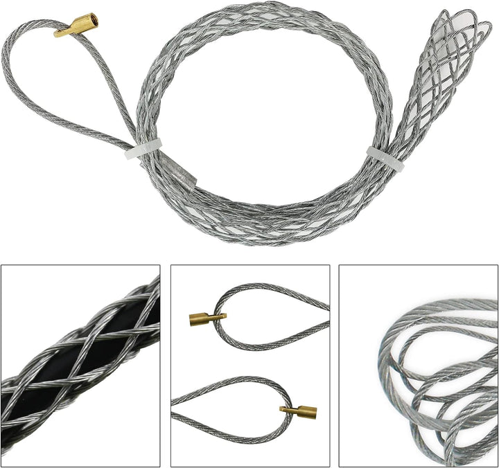 IRSCorp Kabelzug-Griffsocke, flexibles Auge, Netzseil, Kabelsocken-Set, verzinkter Stahl, rutschfest
