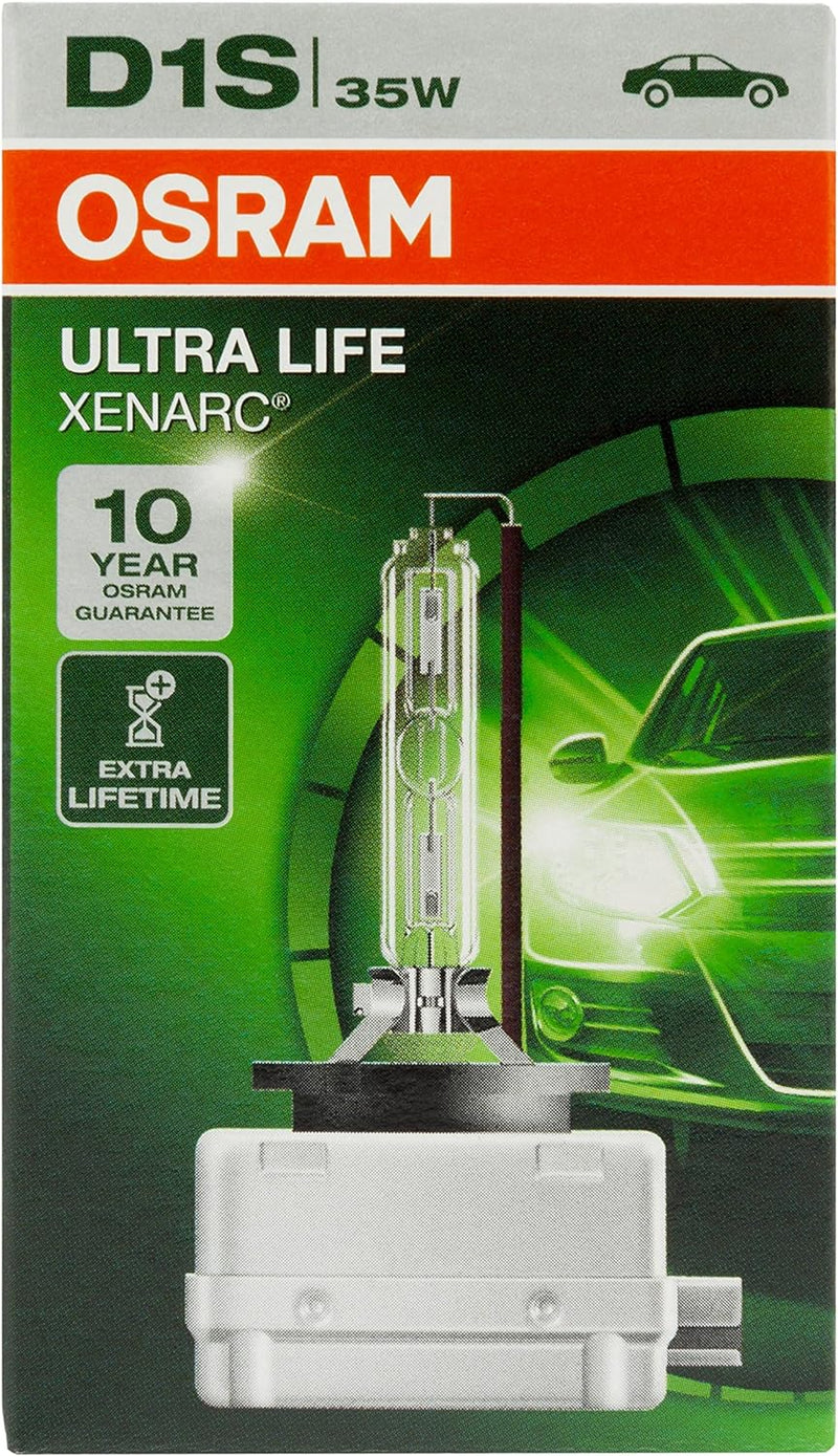 Osram Xenarc ULTRA LIFE D1S HID Xenon-Brenner, Entladungslampe, 66140ULT, Faltschachtel (1 Stück) UL