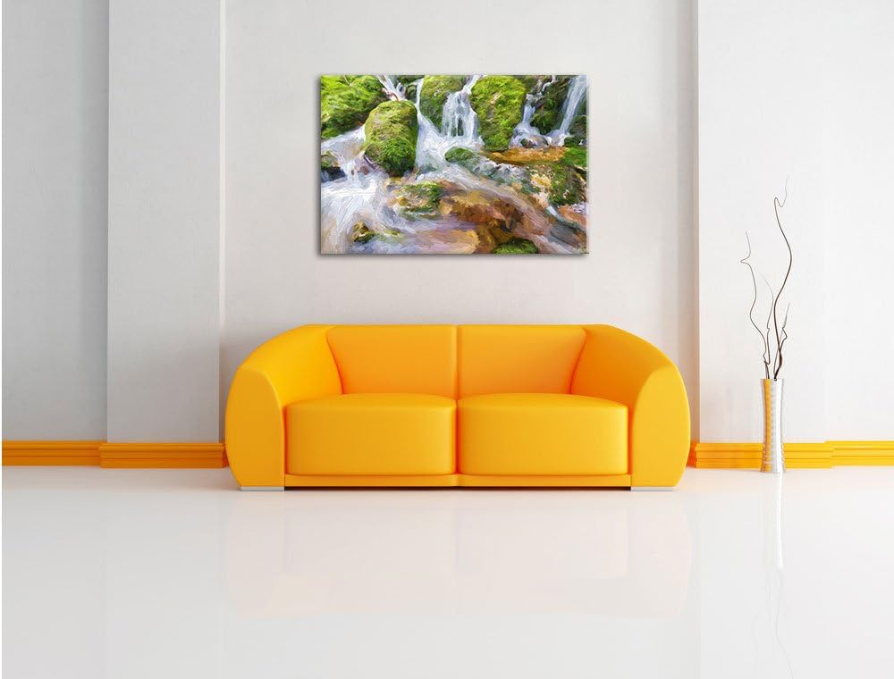 Pixxprint Gertelbach im Schwarzwald Kunst als Leinwandbild/Grösse: 100x70 / Wandbild/Kunstdruck/fert