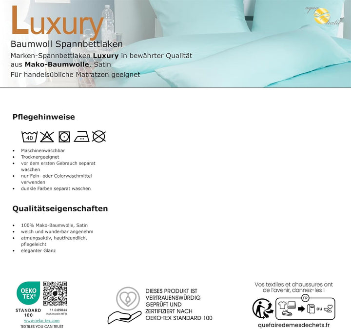 aqua-textil Luxury Bettwäsche zum Kombinieren 90 x 200 cm Spannbettlaken Bordeaux rot Baumwolle Mako