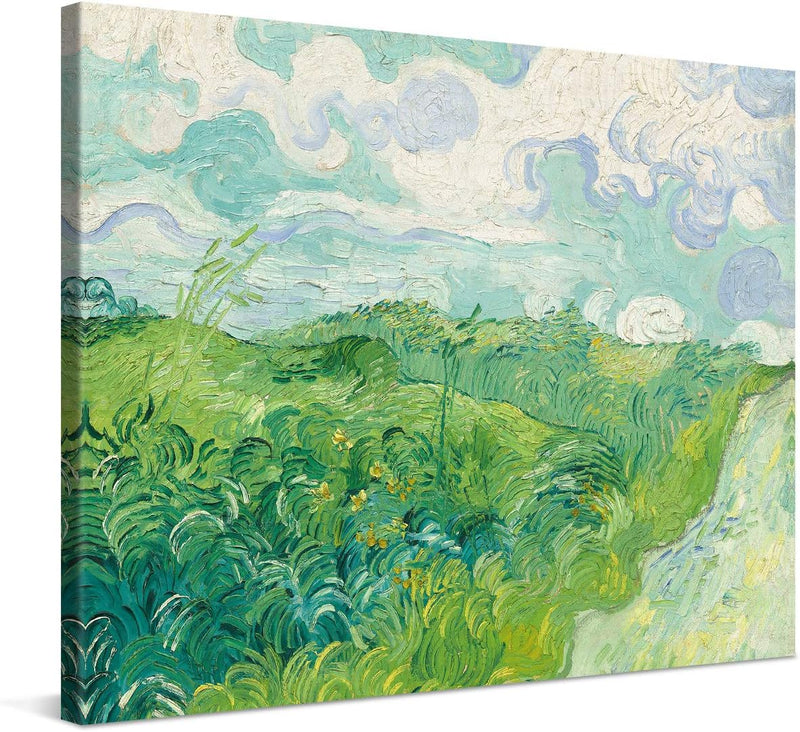 PICANOVA – Vincent Van Gogh Green Wheat Fields 80x60 cm – Bild auf Leinwand – Leinwandbild – Premium