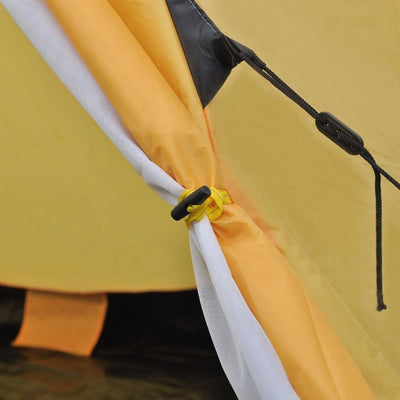 Festnight 4-Personen Familienzelt Campingzelt Zelt Wasserfeste | 2 Fenster Grün/Gelb