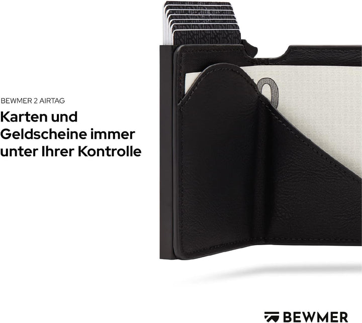 BEWMER 2 Shielded | Herren und Damen Slim Wallet mit RFID-Schutz Anti-Cloning | Kartenetui mit Münzf