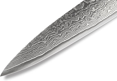 Samura Damascus Tranchiermesser, 67 Lagen Damaststahl, ultra-scharf, gross, 19,5 cm Klinge, Handgrif