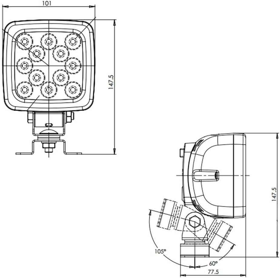 LED-MARTIN® Arbeitsscheinwerfer 17 W/ECE-23-2,5m Kabel- aus europäischer Herstellung - 2 Jahre Garan