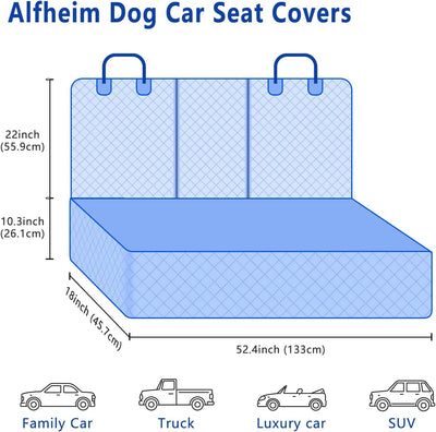 Alfheim Hundedecke Auto Rückbank, Autoschondecke Hund Rücksitz universelle Passform für die meisten