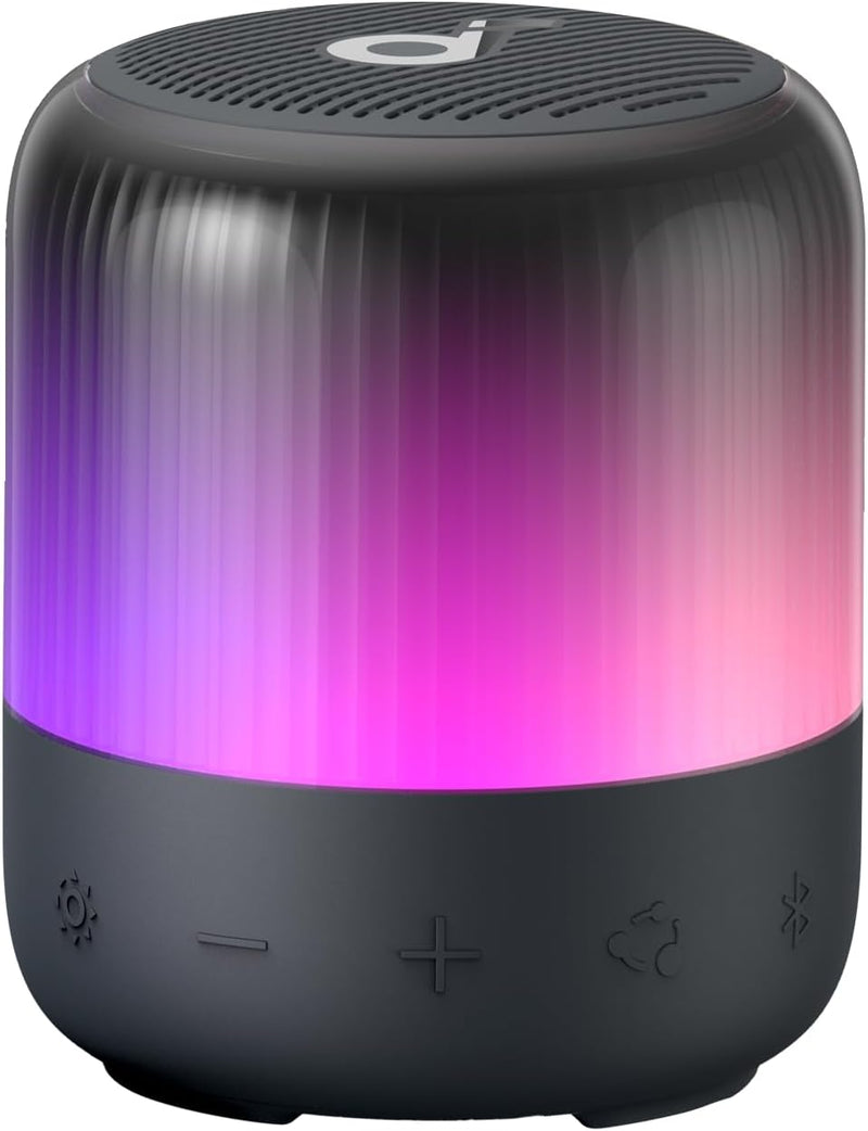 soundcore Glow Mini Speaker, Tragbarer Bluetooth-Lautsprecher, 360° Sound, Lichtshow, 12h Spielzeit,