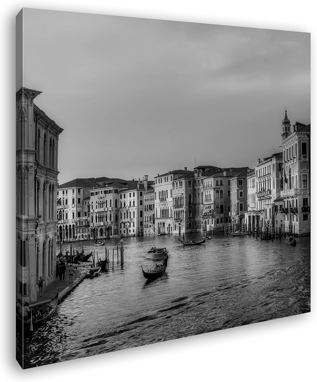 deyoli Kanäle in Venedig Format: 70x70 Effekt: Schwarz&Weiss als Leinwandbild, Motiv fertig gerahmt