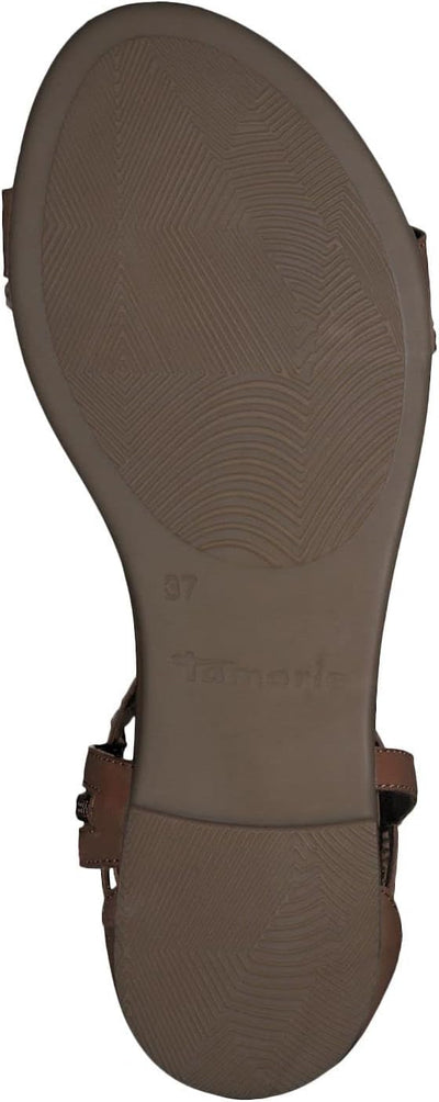 Tamaris Damen Sandaletten, Frauen Sandalen,TOUCHit-Fussbett 36 EU Braun Cognac Comb, 36 EU Braun Cog