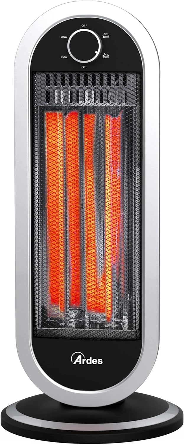 ARDES - AR4B01 Oszillierender Kohleheizer TIZZO 900W, Kohleheizer mit geringem Verbrauch, elektrisch