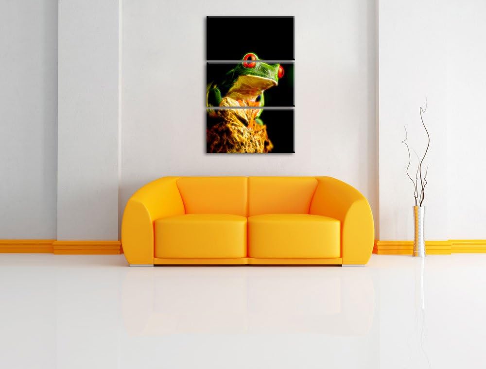 Dark Eulen Kauz Orange Augen Spezial 3-Teiler Leinwandbild 120x80 Bild auf Leinwand, XXL riesige Bil